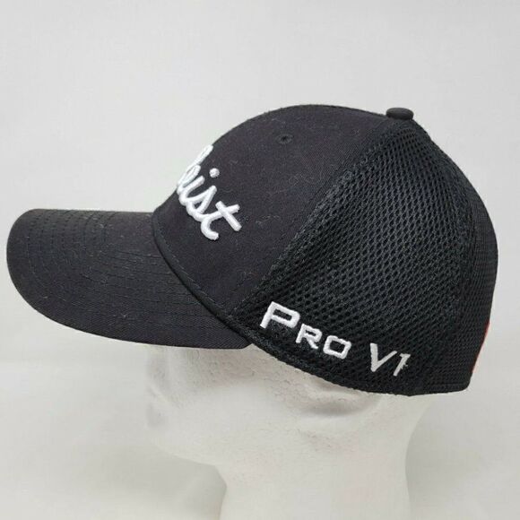 TITLEIST FJ PRO V1 TOUR CAP HAT BLACK MESH S-M - Picture 3 of 7